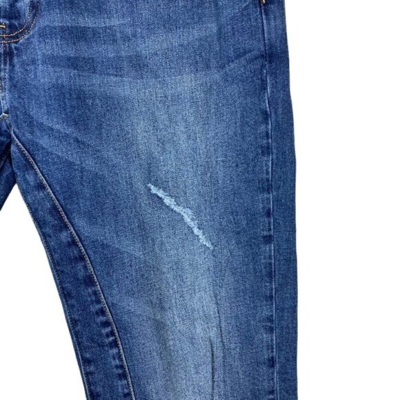 Gfc Toronto Men's Blue Medium Wash Distressed Raw Hem Slim Denim Jeans US 36 - Picture 10 of 16